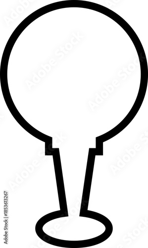 Black Golf Line Style Vector Icon Sports Equipment Symbol and Recreation Outline Graphic Group Featuring Club, Ball, Tee and Course Elements