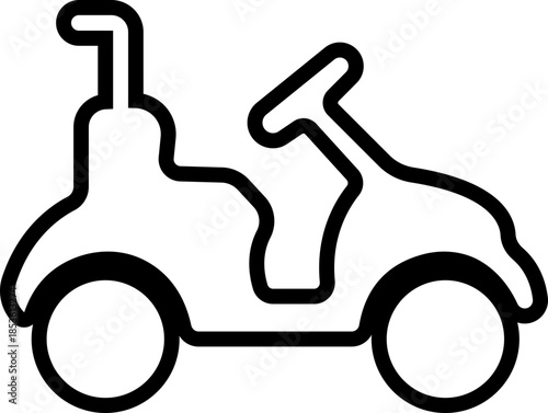 Black Golf Line Style Vector Icon Sports Equipment Symbol and Recreation Outline Graphic Group Featuring Club, Ball, Tee and Course Elements