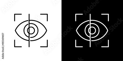 Single icon of eye scanner icon for biometric identification and security systems