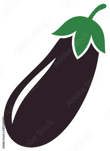 Stylized vector illustration of a whole purple eggplant vegetable icon