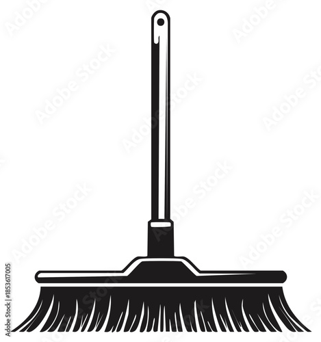 Detailed vector illustration of a cleaning broom a household sweeping tool icon