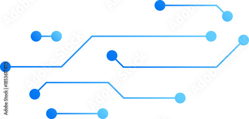 Digital Circuit Lines Technology Isolated on White Background