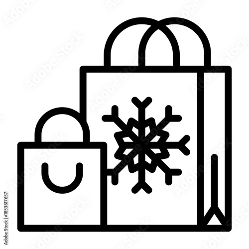 Winter Shopping Bags Snow Flake Icon