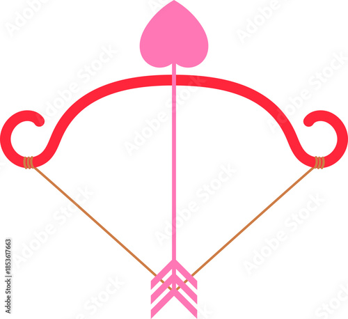 Pink heart arrow and bow