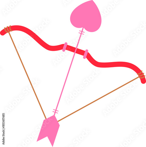 Cupid bow and heart arrow
