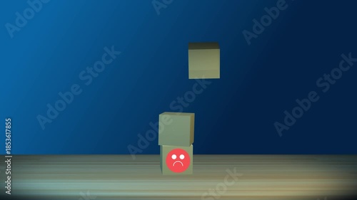 Customer satisfaction survey concept. Businessman holding wooden block with smile icon from satisfaction, business service experience evaluation, customer service, business credibility.