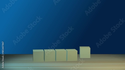 Customer Satisfaction Concept: Elevating Cubes with Star Ratings and Changing Facial Expressions from Unhappy to Joyful; 3D Render for Service Excellence, Marketing Progress, and Positive Reviews.