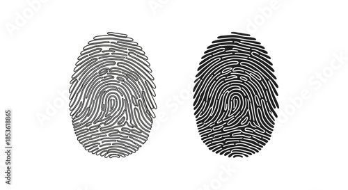 Detailed depictions of two distinct fingerprints showcasing unique ridge patterns a striking visual silhouette