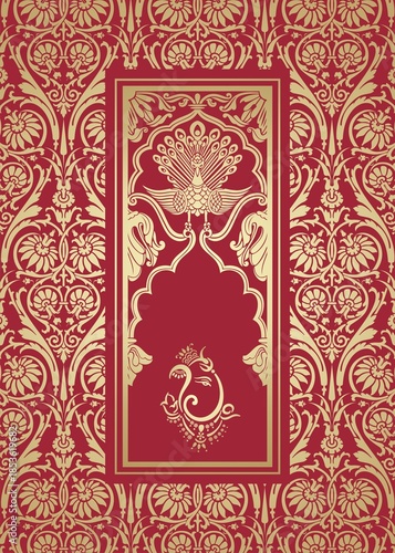 Ganesha, wedding card, royal Rajasthan, India	