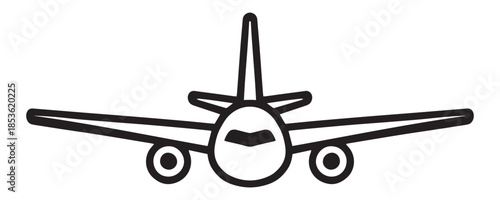 Minimalist airplane front view line art