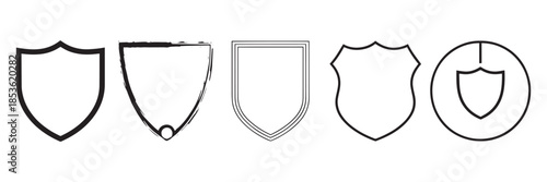 Various shield icons for protection and security designs