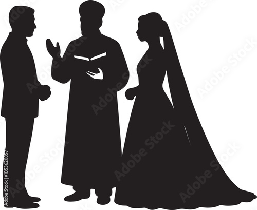 Wedding ceremony with officiant