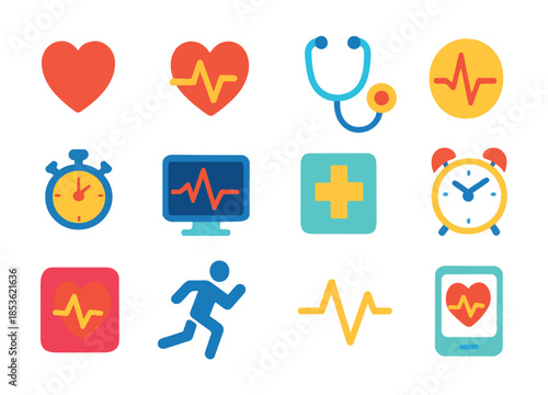 Set of Flat Design Healthcare and Medical Icons collection