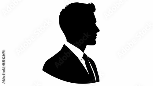 Silhouette of a professional man in a suit and tie.