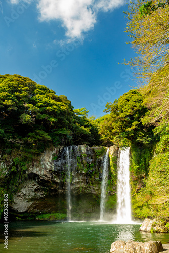 Cheonjiyeon Waterfalls in Jeju, South Korea