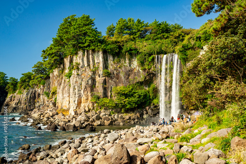 Jeongbang Waterfall in Seogwipo, Jeju, South Korea
