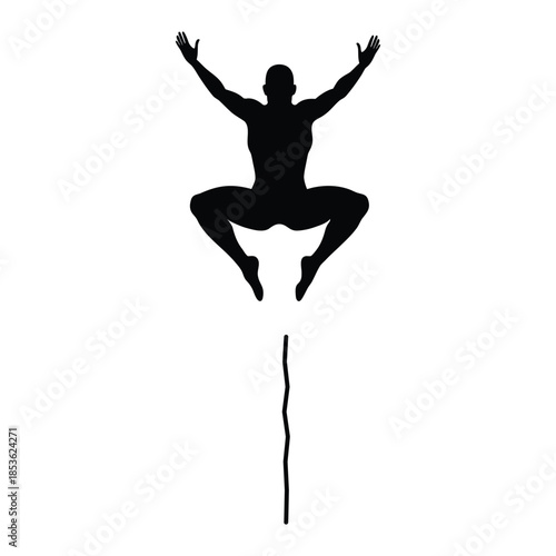 Human Silhouette Above Stress Crack – Mental Pressure and Breaking Point Concept