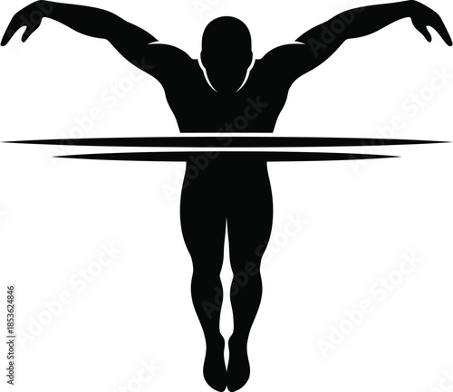 Silhouette of a diver