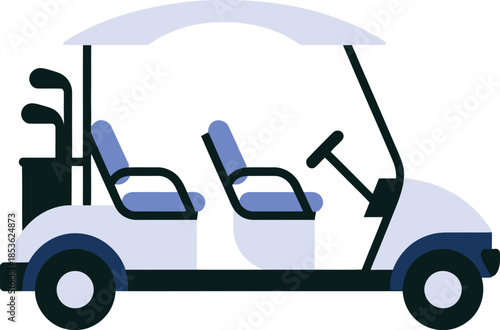 Illustrated golf cart