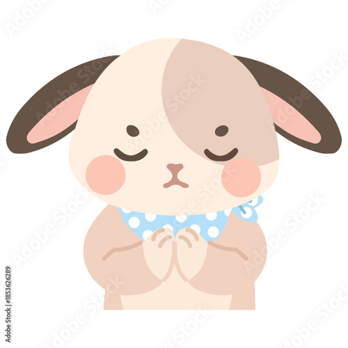 Illustration of a Praying Rabbit