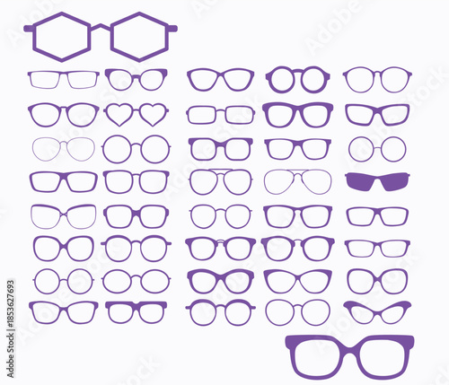 Glasses collection. Seamless sunglasses pattern - Vector.

