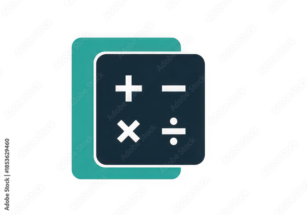 Fototapeta premium Calculator icon representing mathematical operations isolated on transparent background
