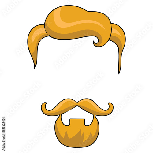 Hipster male character with imperial beard vector illustration representing hair and facial style perfect for fashion trends barber or character artwork
