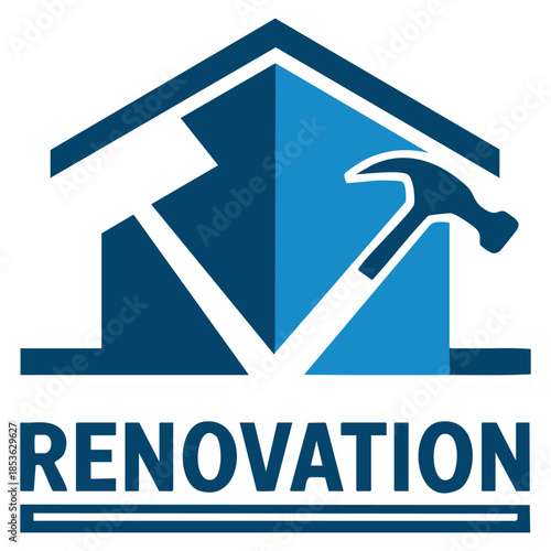 Home and hammer symbol in renovation vector logo template perfect for business construction repair improvement service and professional building branding themes