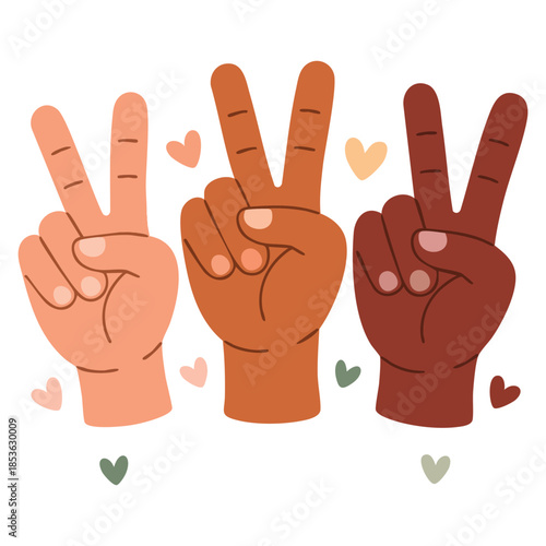 Human hands peace V sign vector illustration suitable for friendship harmony human connection cooperation symbol positive themed creative designs