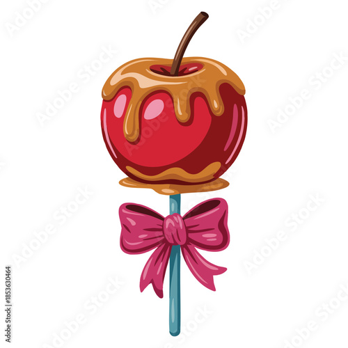 Illustration of a apple lolly sweet on a white background created in cute vector style ideal for candy packaging dessert design food artwork or playful themes