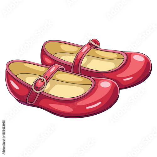 Illustration of lady shoes pair isolated on white background ideal for fashion design posters retail display or stylish footwear themed artwork