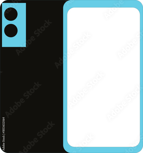 Phone case illustration with camera lens detail