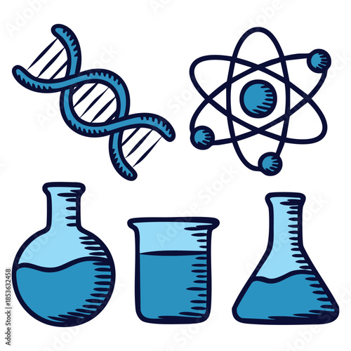 Illustration of the doodle design of an experiment on a white background scientific sketch perfect for education research lab theme or creative idea artwork