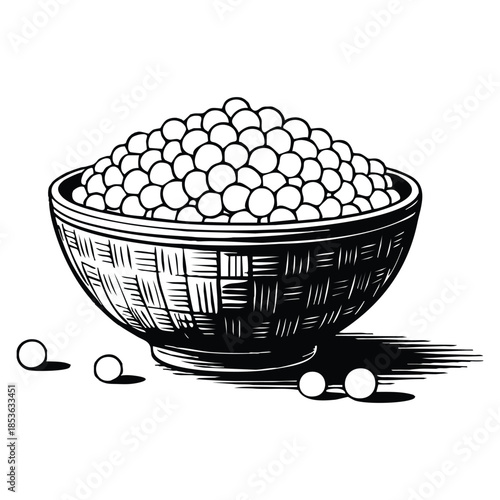 Isolated vector sketch of red salmon roe caviar ideal for seafood delicacy illustration restaurant menu decoration culinary design or gourmet food concepts