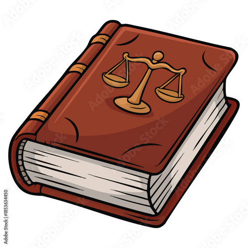 Law book themed elements vector illustration suitable for legal, justice, educational or law related design concepts and creative artwork