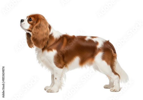 Cavalier king charles spaniel dog isolated on transparent background