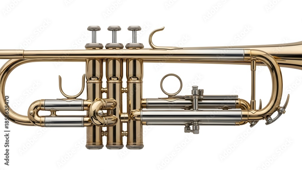 Obraz premium Trumpet Instrument Anatomy Ultra Realistic Illustration