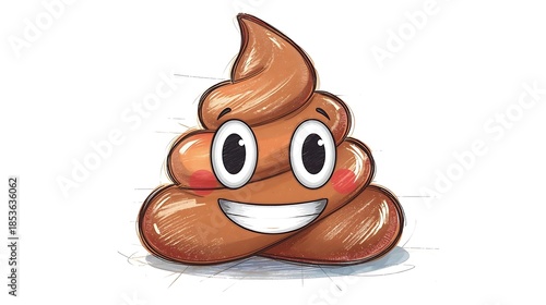 Cute Brown Poop Emoji for Funny Birthday