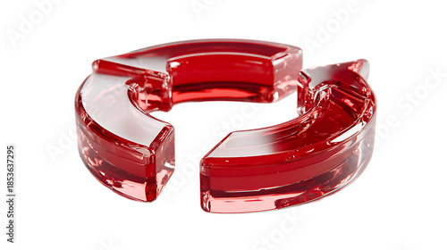 Red transparent dental mouth guard isolated on a transparent background teeth
