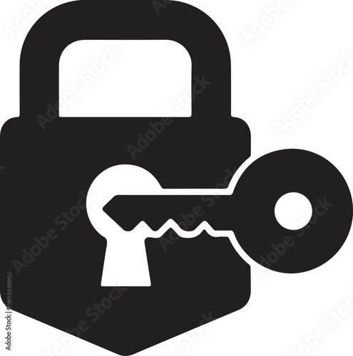 Padlock with a key inserted for secure access