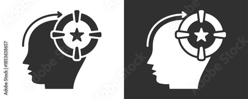 Goals Icon Set Vector Collection Isolated In Black And White