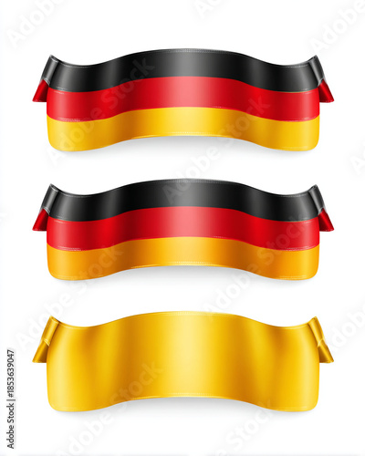 Germany flag ribbons, black red gold colors, national symbol, European country, festive design elements Free Download Germany flag ribbons, black red gold colors, national symbol, European country, festive design elements - GFXLoad