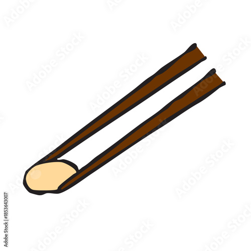 箸で摘んだ豆_大豆・煮豆