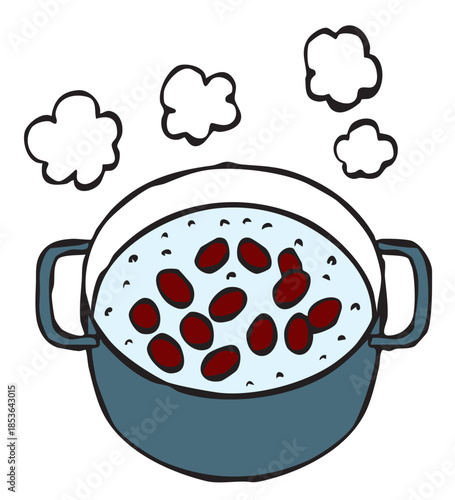 調理手順_鍋で豆を煮る_小豆・金時豆