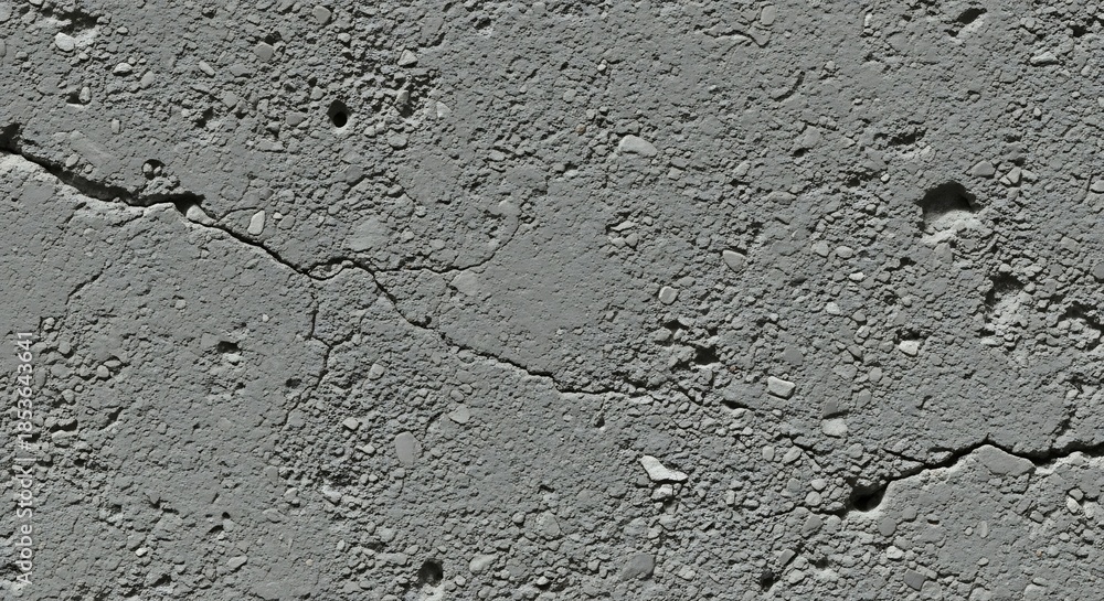 Obraz premium Modified softwareed gray concrete surface with a rough, granular texture and visible aggregate, showing signs of wear and age.