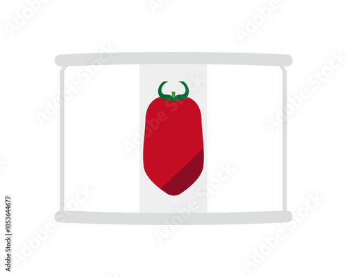 正面から見たホールトマトの缶詰のイラスト　ミニサイズ