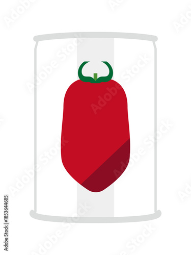 正面から見たホールトマトの缶詰のイラスト　ミニサイズ