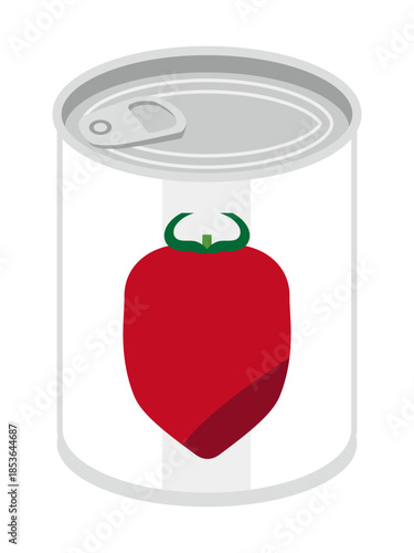 斜め上から見たホールトマトの缶詰のイラスト