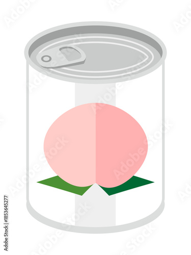 斜め上から見た白桃の缶詰