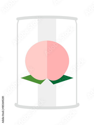 正面から見た白桃の缶詰